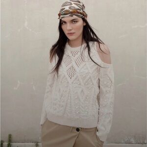 ZARA CUT-OUT KNIT SWEATER